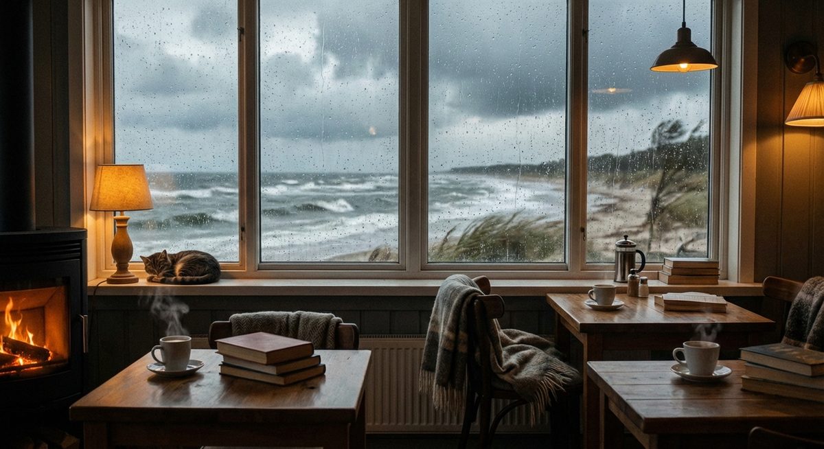Cafe bei Regen