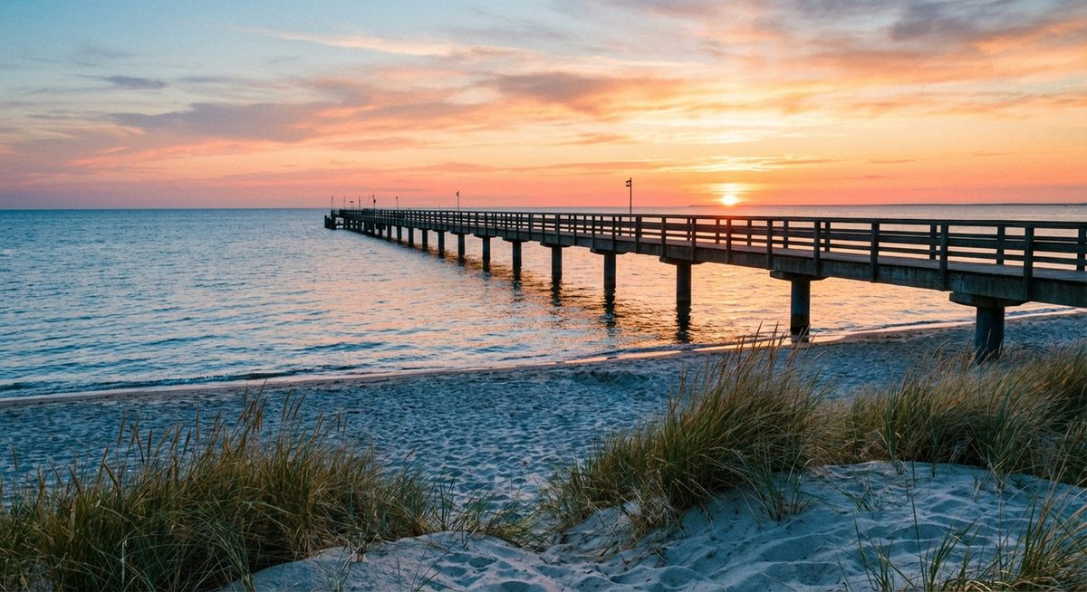 Seebrücke Prerow bei Sonnenuntergang